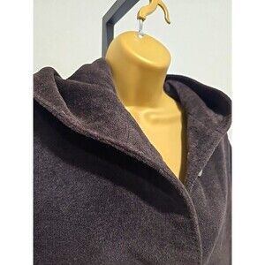 Vtg 90s Angora Wool Blend Coat Womens Sz 6 Chocolate Brown Hooded Jones New York